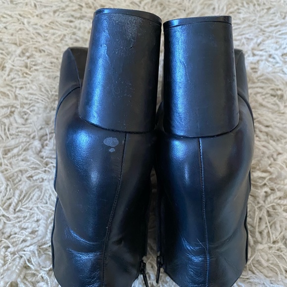 Banana Republic Ankle Boots Womens Black Leather Round Block Heel Retro, 9.5 - Picture 10 of 13